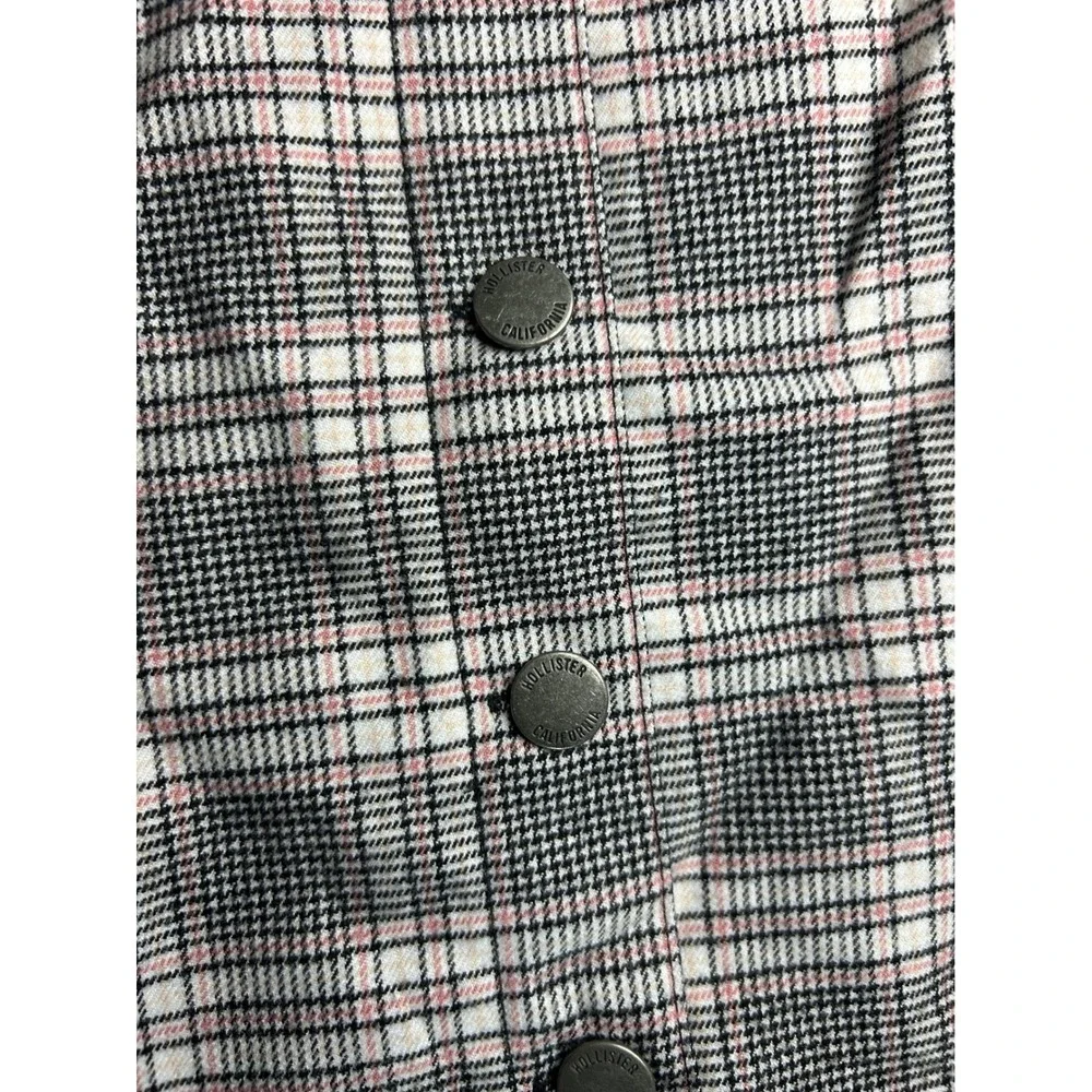 Hollister Skirt Women S Pink Black Ultra High-Rise Plaid Mini Button-Front Y2K - Picture 8 of 8